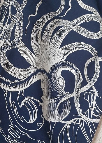 Lacivert Baskılı Erkek Midi Deniz Şortu - Görsel 14