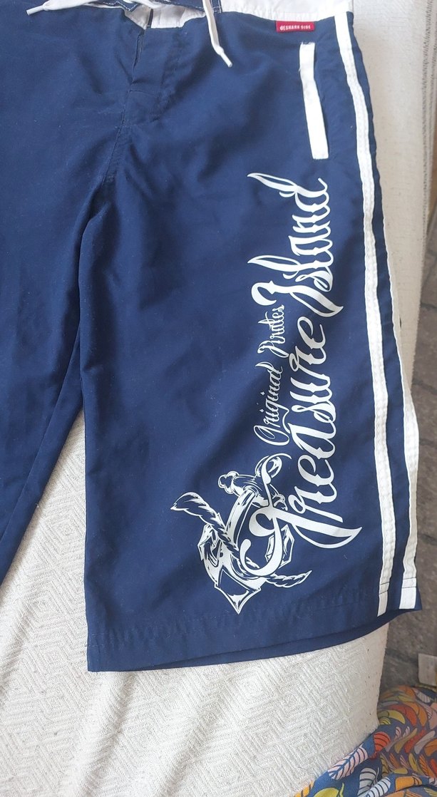 Lacivert Baskılı Erkek Midi Deniz Şortu - Görsel 2