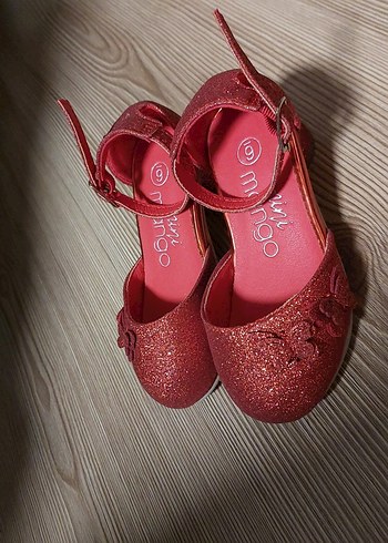 Kız Çocuk Kırmızı Simli Babet Ayakkabı - Görsel 2