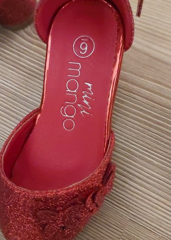 Kız Çocuk Kırmızı Simli Babet Ayakkabı - Görsel 8