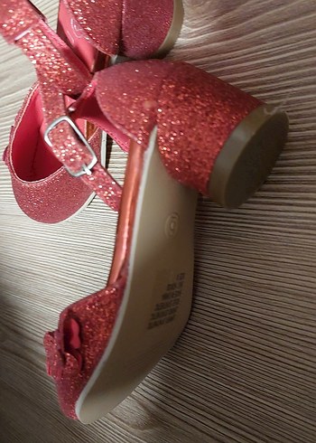 Kız Çocuk Kırmızı Simli Babet Ayakkabı - Görsel 7