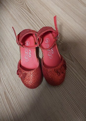 Kız Çocuk Kırmızı Simli Babet Ayakkabı - Görsel 12