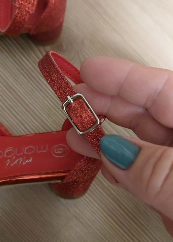 Kız Çocuk Kırmızı Simli Babet Ayakkabı - Görsel 9