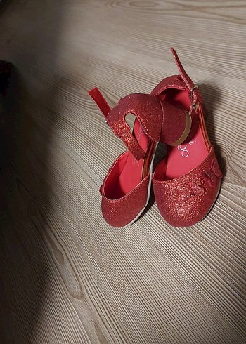 Kız Çocuk Kırmızı Simli Babet Ayakkabı - Görsel 4