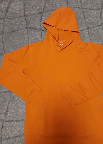 Turuncu Kapüşonlu Kadın Sweatshirt - Görsel 2