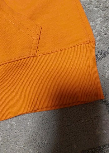 Turuncu Kapüşonlu Kadın Sweatshirt - Görsel 9