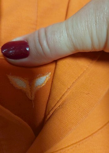 Turuncu Kapüşonlu Kadın Sweatshirt - Görsel 5