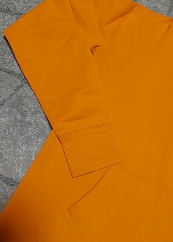 Turuncu Kapüşonlu Kadın Sweatshirt - Görsel 7