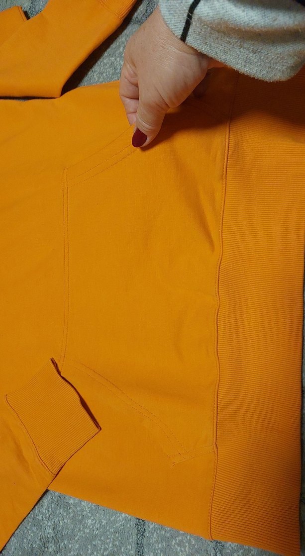 Turuncu Kapüşonlu Kadın Sweatshirt - Görsel 4