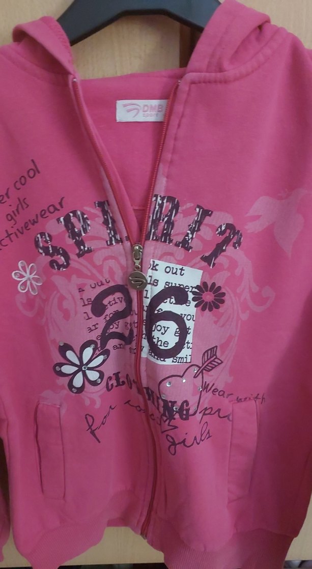 Kız Çocuk Pembe Kapüşonlu Fermuarlı Sweatshirt - Görsel 2