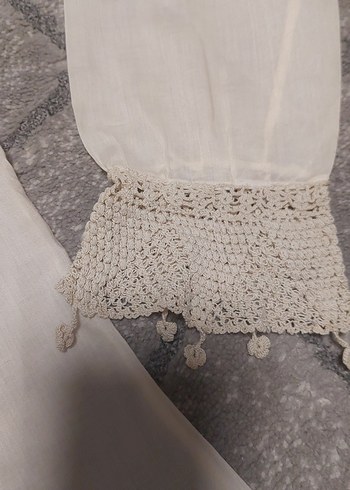 Dantel Detaylı Bohem Krem Kadın Bluz - Görsel 6