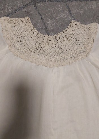 Dantel Detaylı Bohem Krem Kadın Bluz - Görsel 3