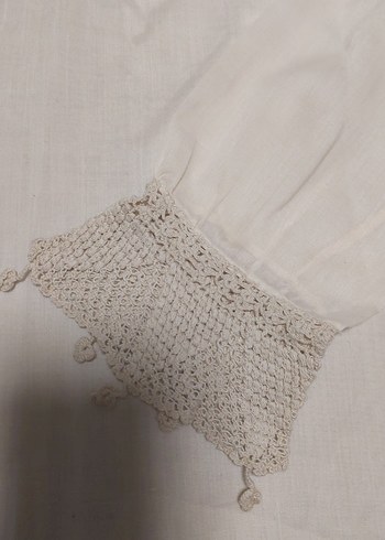 Dantel Detaylı Bohem Krem Kadın Bluz - Görsel 7