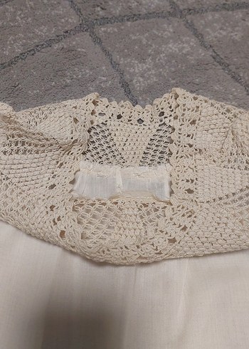 Dantel Detaylı Bohem Krem Kadın Bluz - Görsel 5