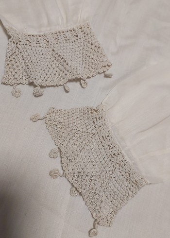 Dantel Detaylı Bohem Krem Kadın Bluz - Görsel 10