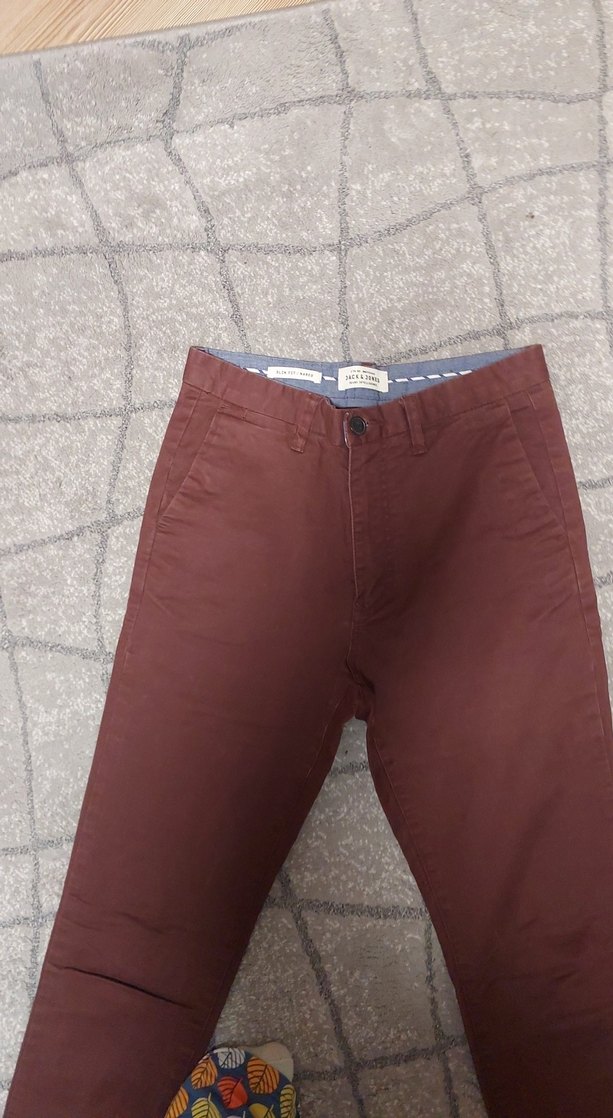 Bordo Regular Fit Street Wear Erkek Pantolon - Görsel 4
