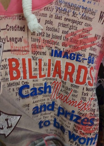 Pembe Baskılı Kapüşonlu Kadın Sweatshirt - Görsel 11