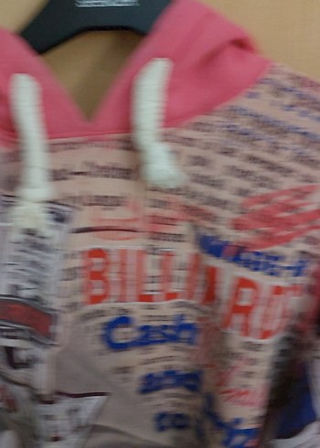 Pembe Baskılı Kapüşonlu Kadın Sweatshirt - Görsel 5