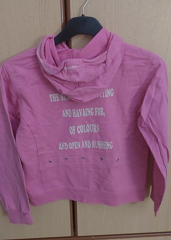 Kız Çocuk Pembe Kapüşonlu Fermuarlı Sweatshirt - Görsel 7