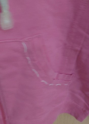 Kız Çocuk Pembe Kapüşonlu Fermuarlı Sweatshirt - Görsel 5