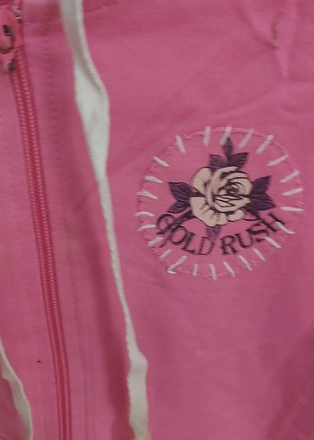 Kız Çocuk Pembe Kapüşonlu Fermuarlı Sweatshirt - Görsel 2