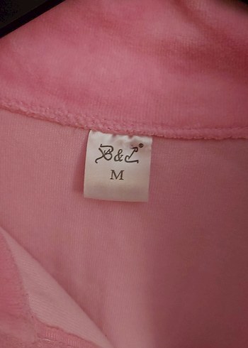 Nakışlı Pembe Kadife Fermuarlı Ceket - Görsel 4