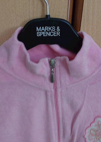 Nakışlı Pembe Kadife Fermuarlı Ceket - Görsel 7