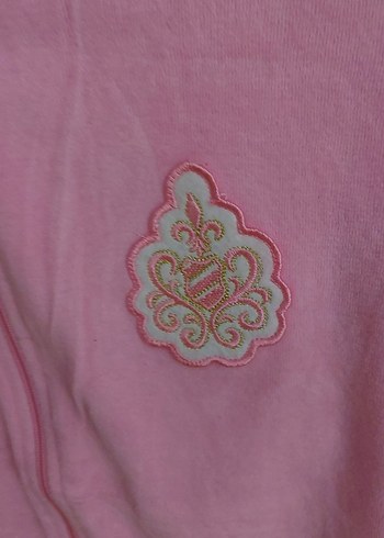 Nakışlı Pembe Kadife Fermuarlı Ceket - Görsel 2