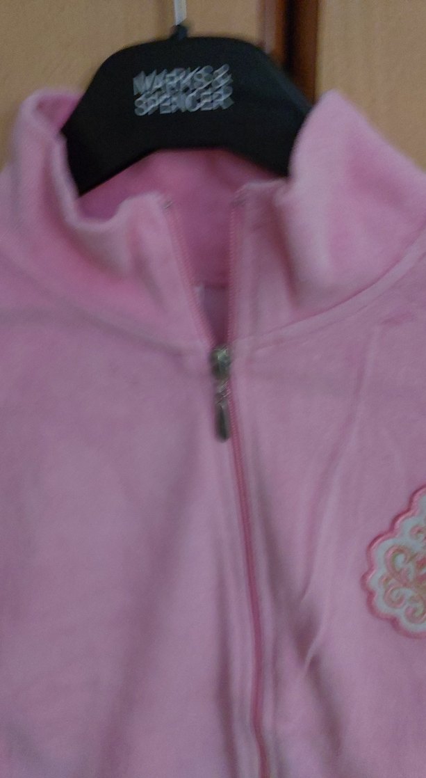 Nakışlı Pembe Kadife Fermuarlı Ceket - Görsel 3