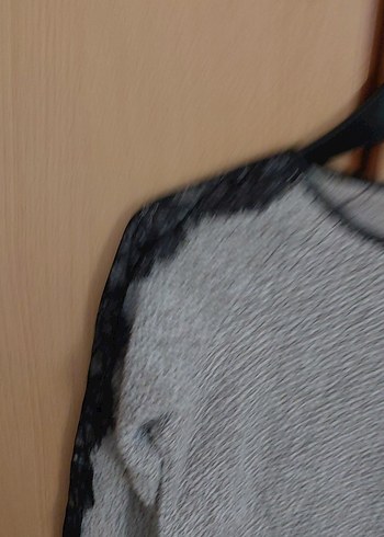 Gri  Kadın Uzun Kollu Kazak - Görsel 8