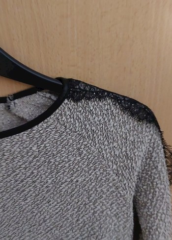 Gri  Kadın Uzun Kollu Kazak - Görsel 9