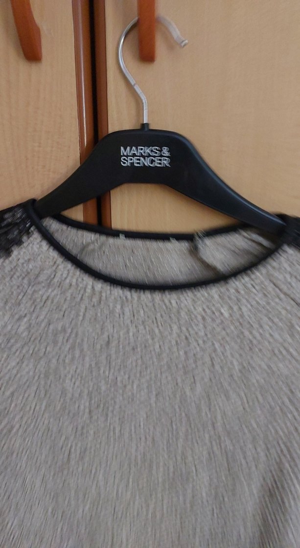 Gri  Kadın Uzun Kollu Kazak - Görsel 5