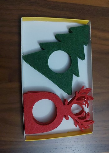 Renkli Yılbaşı Peçete Halkaları 6 adet. - Görsel 8