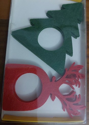 Renkli Yılbaşı Peçete Halkaları 6 adet. - Görsel 13