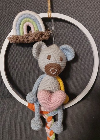 Renkli El Örgüsü Ayıcık Peluş Oyuncak - Görsel 17