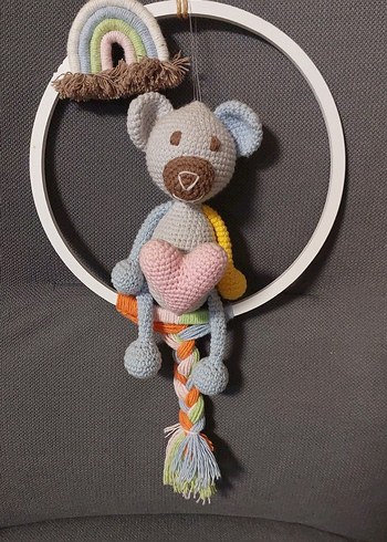 Renkli El Örgüsü Ayıcık Peluş Oyuncak - Görsel 2