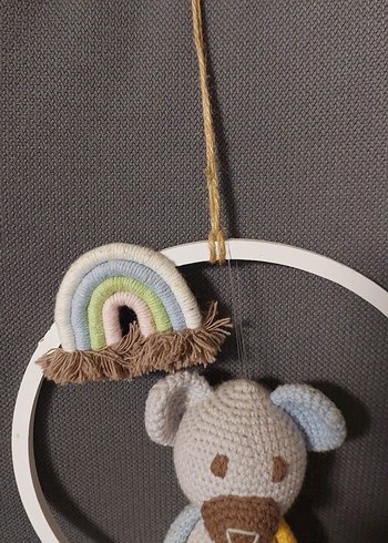Renkli El Örgüsü Ayıcık Peluş Oyuncak - Görsel 9