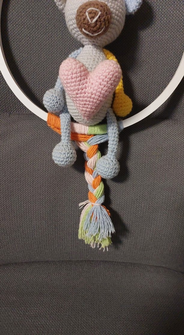 Renkli El Örgüsü Ayıcık Peluş Oyuncak - Görsel 4