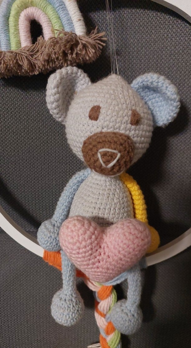 Renkli El Örgüsü Ayıcık Peluş Oyuncak - Görsel 5