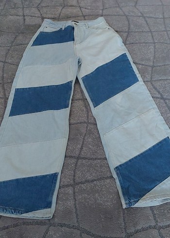 Kadın Geniş Kesim Midi Kot Pantolon - Görsel 7