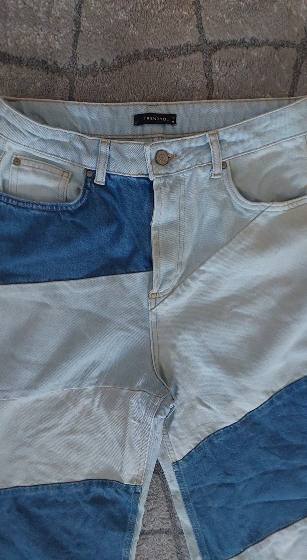 Kadın Geniş Kesim Midi Kot Pantolon - Görsel 4