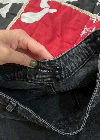 34 Beden siyah Renk Siyah Kadın Kot Mini Etek