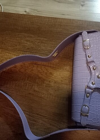 Lila rengi hiç kullanılmamış çanta  - Görsel 3