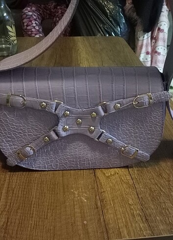 Lila rengi hiç kullanılmamış çanta  - Görsel 6