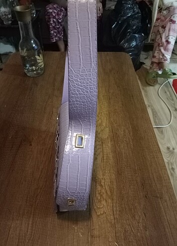 Lila rengi hiç kullanılmamış çanta  - Görsel 7