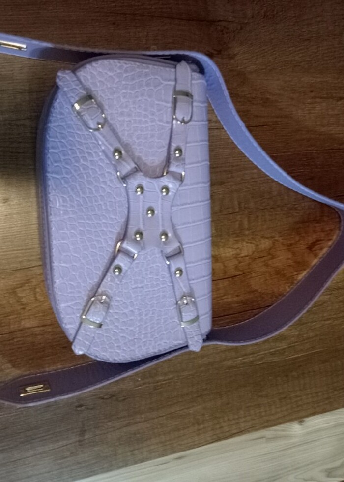 Lila rengi hiç kullanılmamış çanta  - Görsel 5