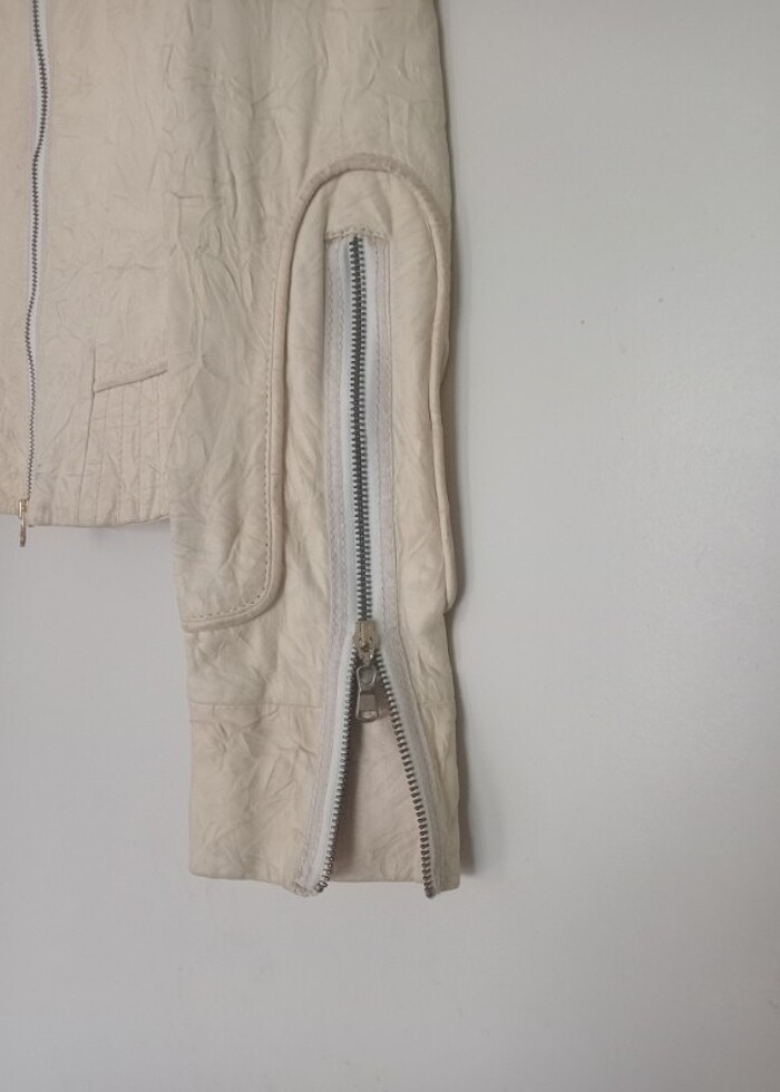 Sarı suni ceket S beden  - Görsel 3