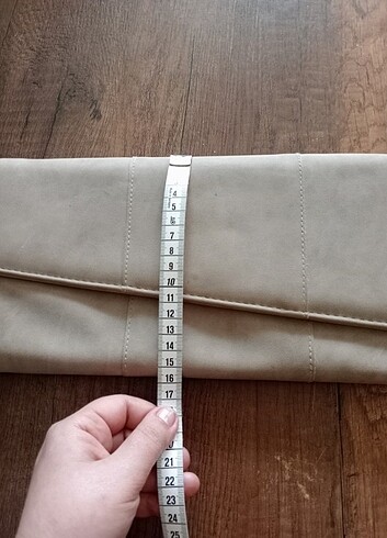 Suni deri zarf çanta bej rengi - Görsel 5