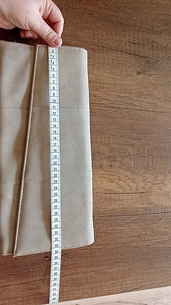 Suni deri zarf çanta bej rengi - Görsel 7