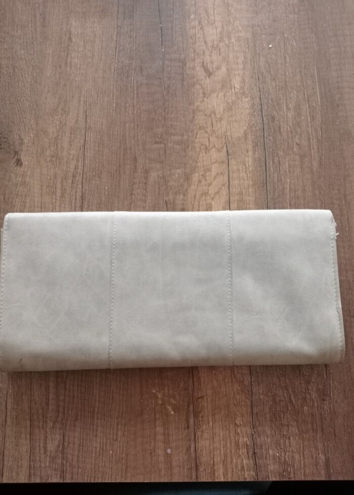 Suni deri zarf çanta bej rengi - Görsel 2